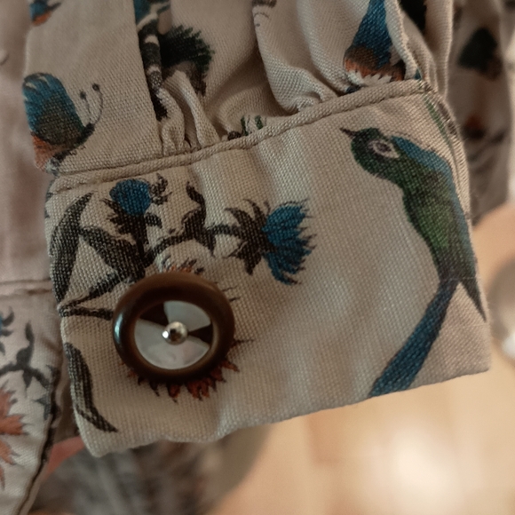 Handmade Vtg Cottagecore Pleated Button-Up - Picture 5 of 6